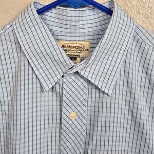 American Rag Short Sleeve Button Up Shirt Mens Medium Blue Plaid Casual